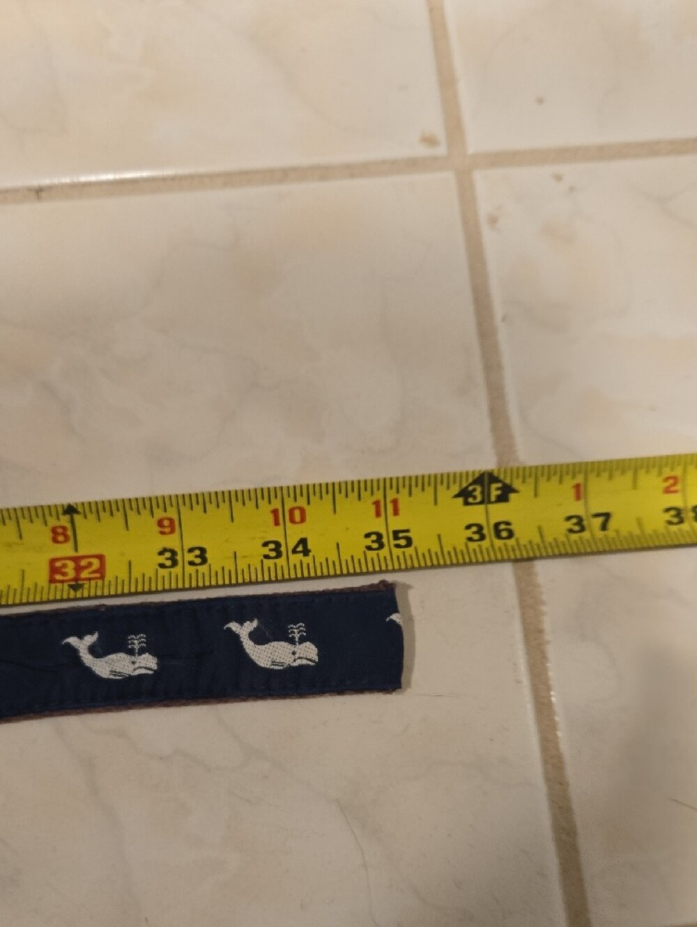 Handmade With Vineyard Vines Navy Whale Logo Ribbon D-Ring Fabric Belt - Picture 2 of 3